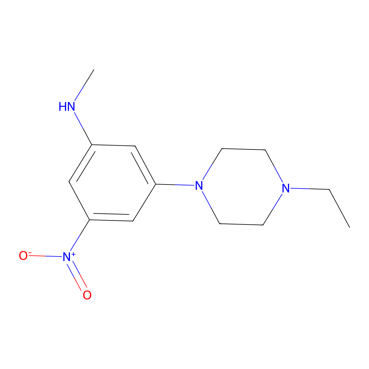 3-(4-ethylpiperazin-1-yl)-N-methyl-5-nitroaniline molecular structure, CAS 1509397-22-1
