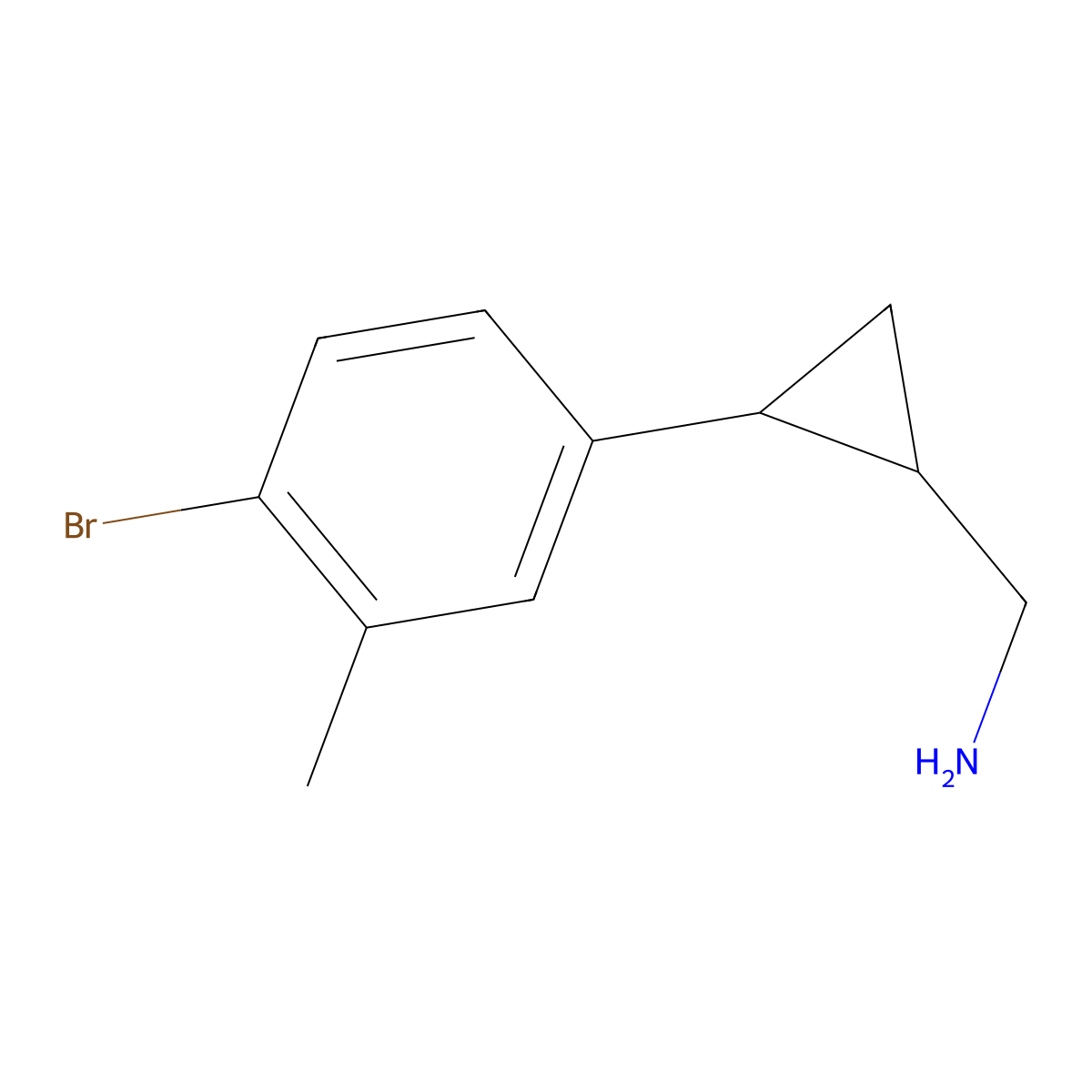 [2-(4-Bromo-3-methylphenyl)cyclopropyl]methanamine molecular structure, CAS 1509408-14-3