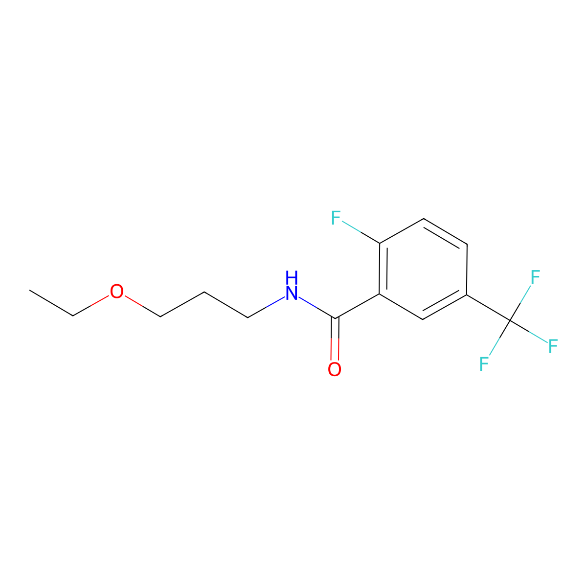 N-(3-Ethoxypropyl)-2-fluoro-5-(trifluoromethyl)benzamide molecular structure, CAS 1509414-00-9