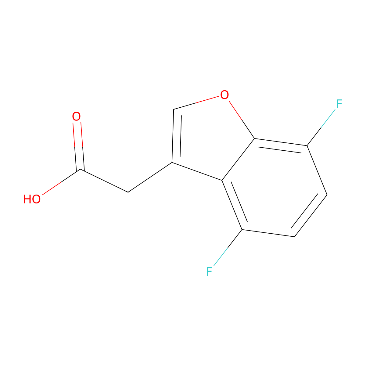 2-(4,7-Difluoro-1-benzofuran-3-yl)acetic acid molecular structure, CAS 1509437-71-1