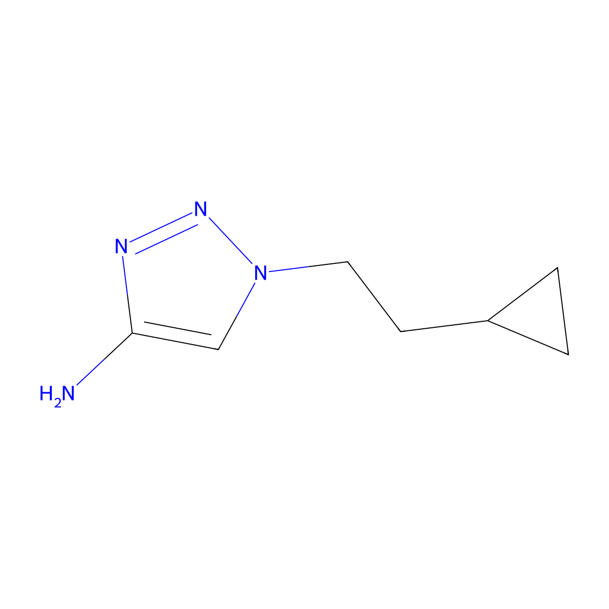 1-(2-cyclopropylethyl)-1H-1,2,3-triazol-4-amine molecular structure, CAS 1509438-16-7
