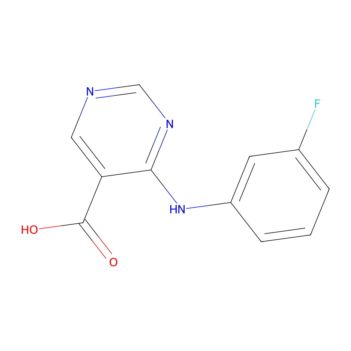4-[(3-Fluorophenyl)amino]pyrimidine-5-carboxylic acid molecular structure, CAS 1509445-47-9