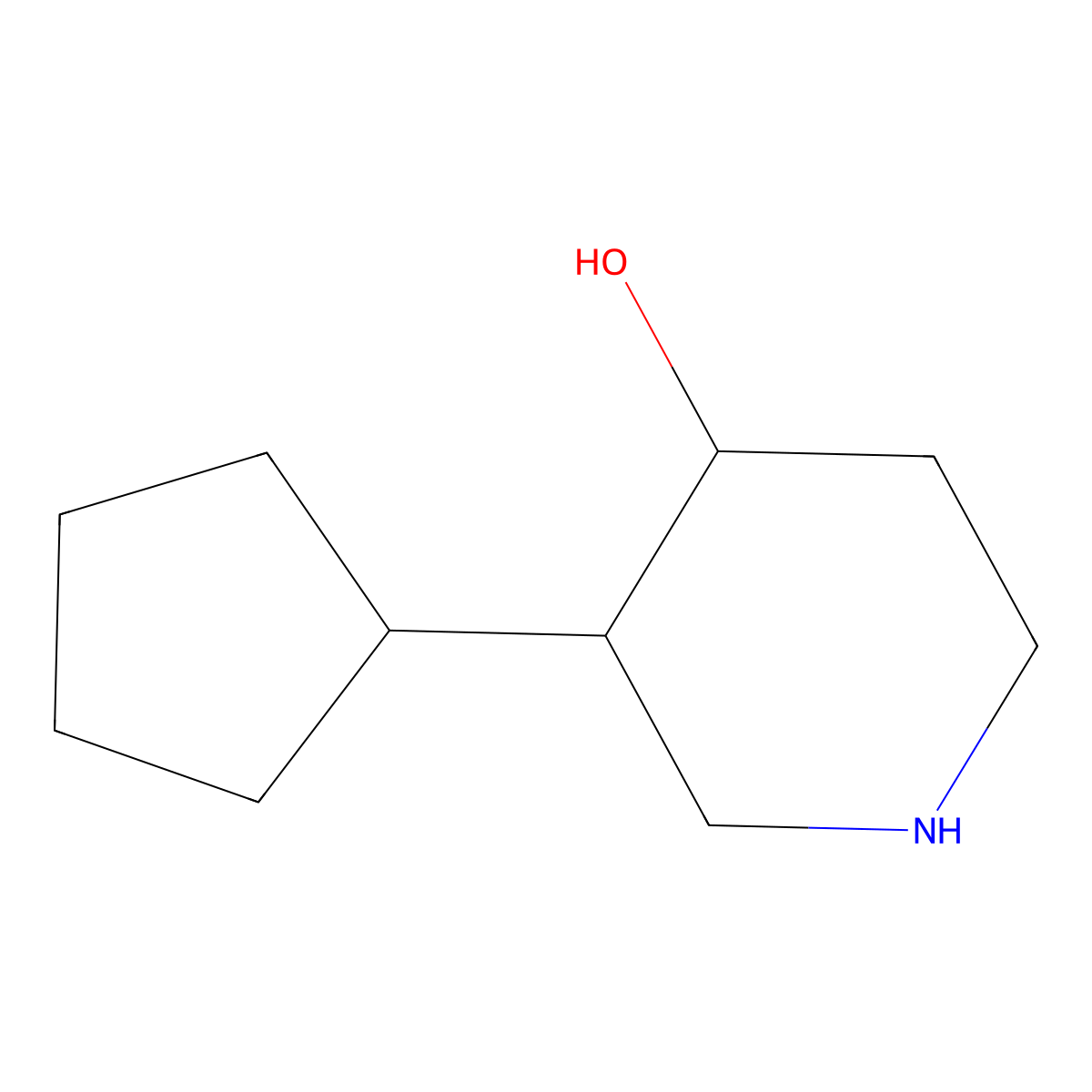 3-Cyclopentylpiperidin-4-ol molecular structure, CAS 1509445-92-4