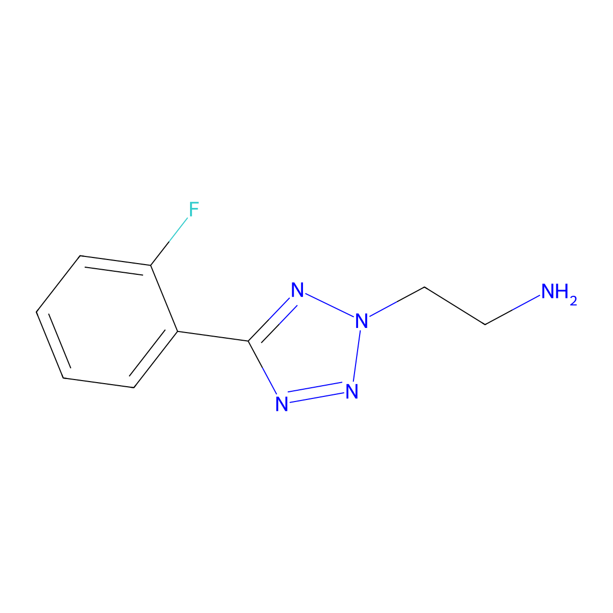 2-[5-(2-fluorophenyl)-2H-1,2,3,4-tetrazol-2-yl]ethan-1-amine molecular structure, CAS 1509455-89-3