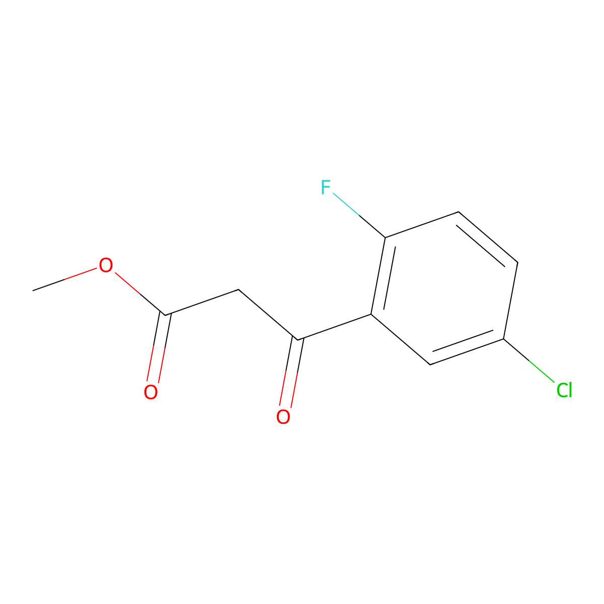 Methyl 3-(5-chloro-2-fluorophenyl)-3-oxopropanoate molecular structure, CAS 1509477-61-5