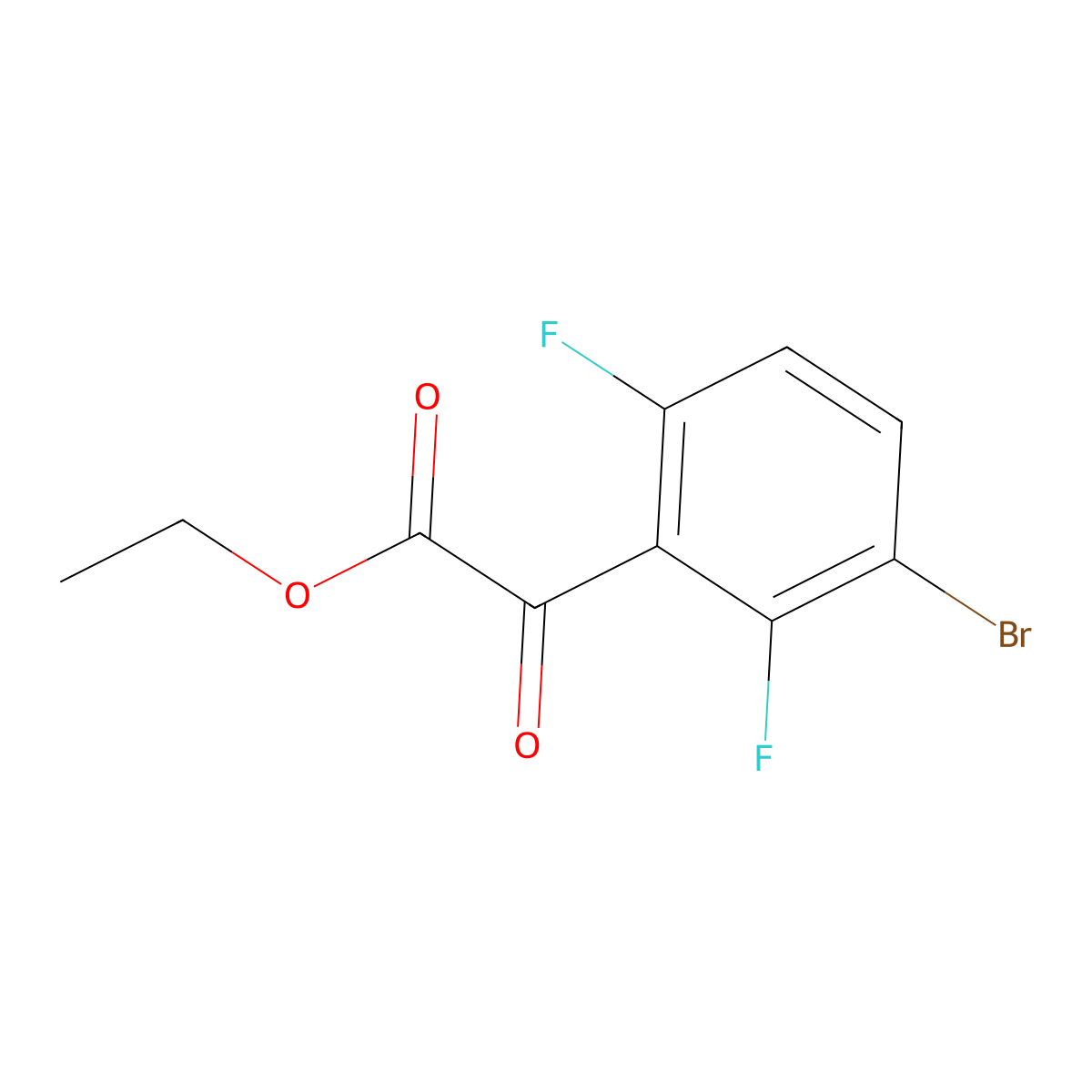 Ethyl 2-(3-bromo-2,6-difluorophenyl)-2-oxoacetate molecular structure, CAS 1509479-74-6