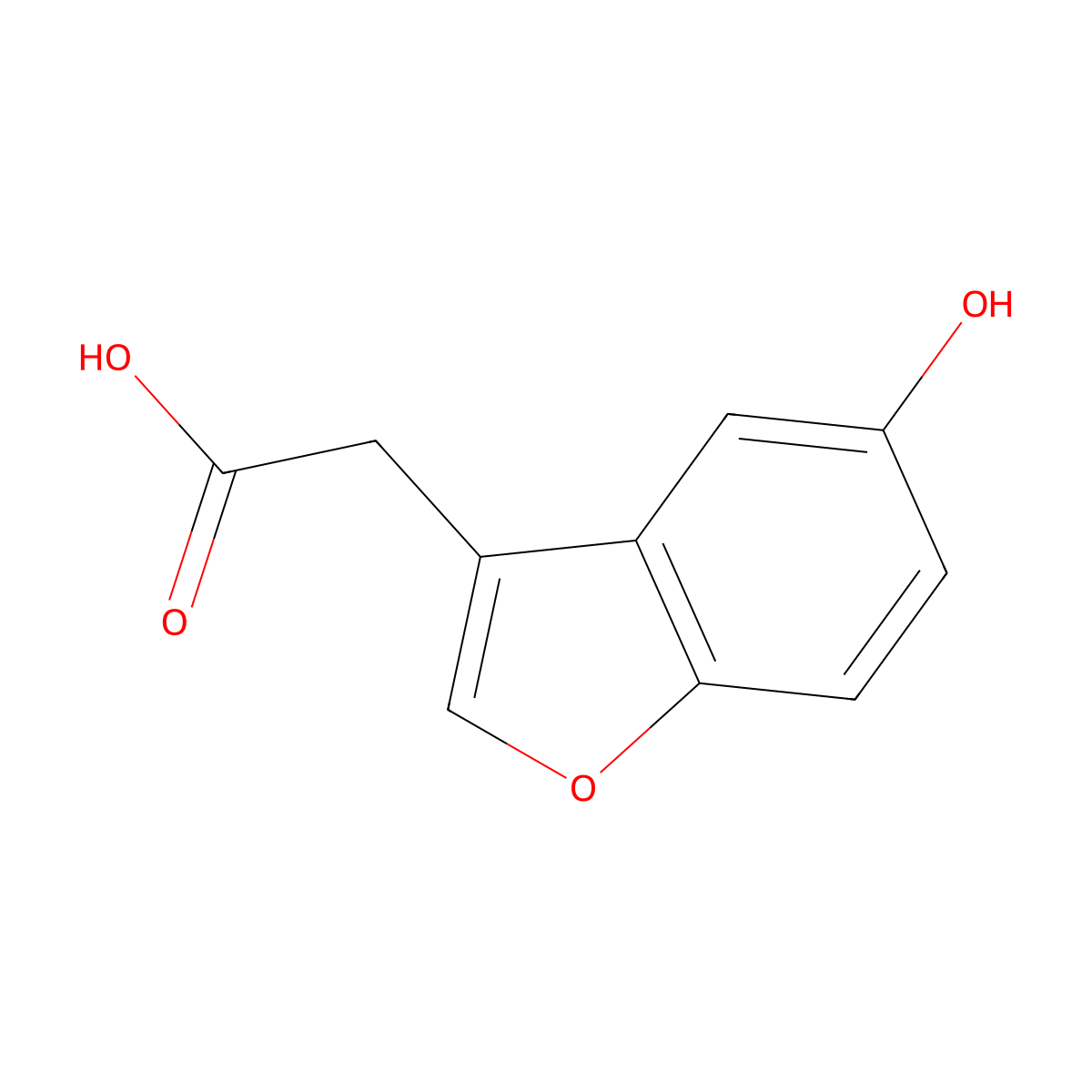2-(5-Hydroxy-1-benzofuran-3-yl)acetic acid molecular structure, CAS 1509481-56-4