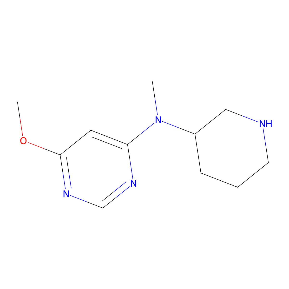6-methoxy-N-methyl-N-(piperidin-3-yl)pyrimidin-4-amine molecular structure, CAS 1509488-77-0