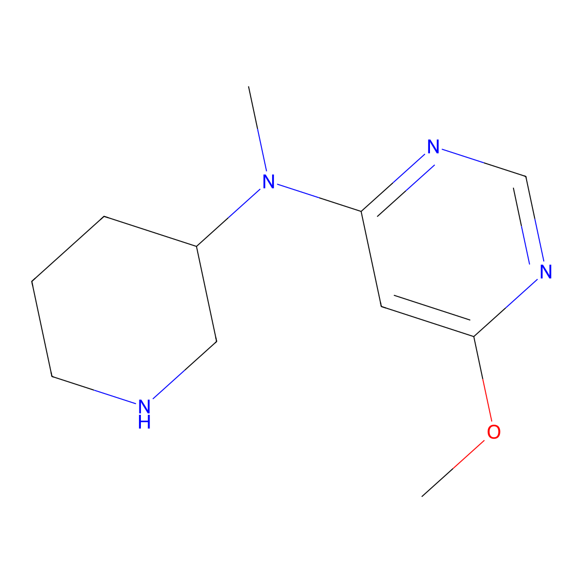 6-methoxy-N-methyl-N-(piperidin-3-yl)pyrimidin-4-amine molecular structure, CAS 1509488-77-0