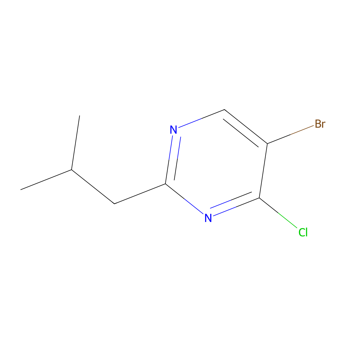 5-Bromo-4-chloro-2-isobutylpyrimidine molecular structure, CAS 1509494-36-3