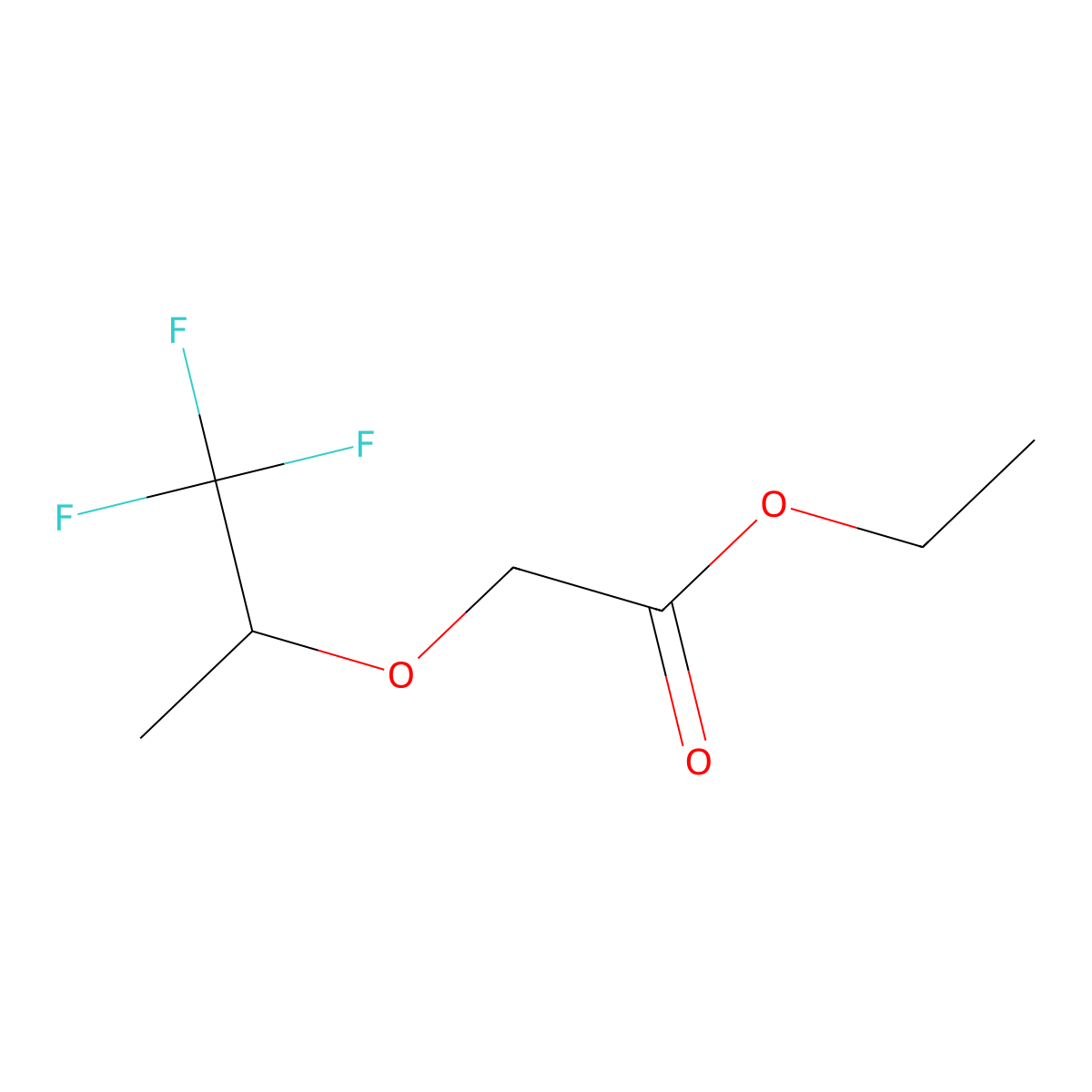 Ethyl 2-[(1,1,1-trifluoropropan-2-yl)oxy]acetate molecular structure, CAS 1509504-56-6