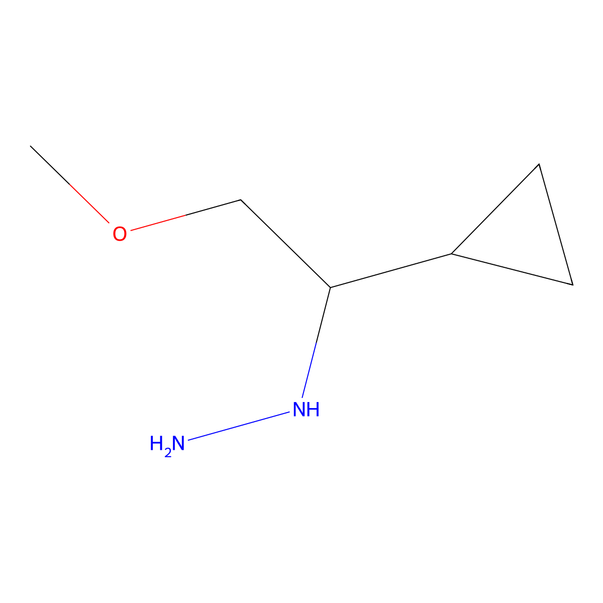 (1-Cyclopropyl-2-methoxyethyl)hydrazine molecular structure, CAS 1509506-88-0
