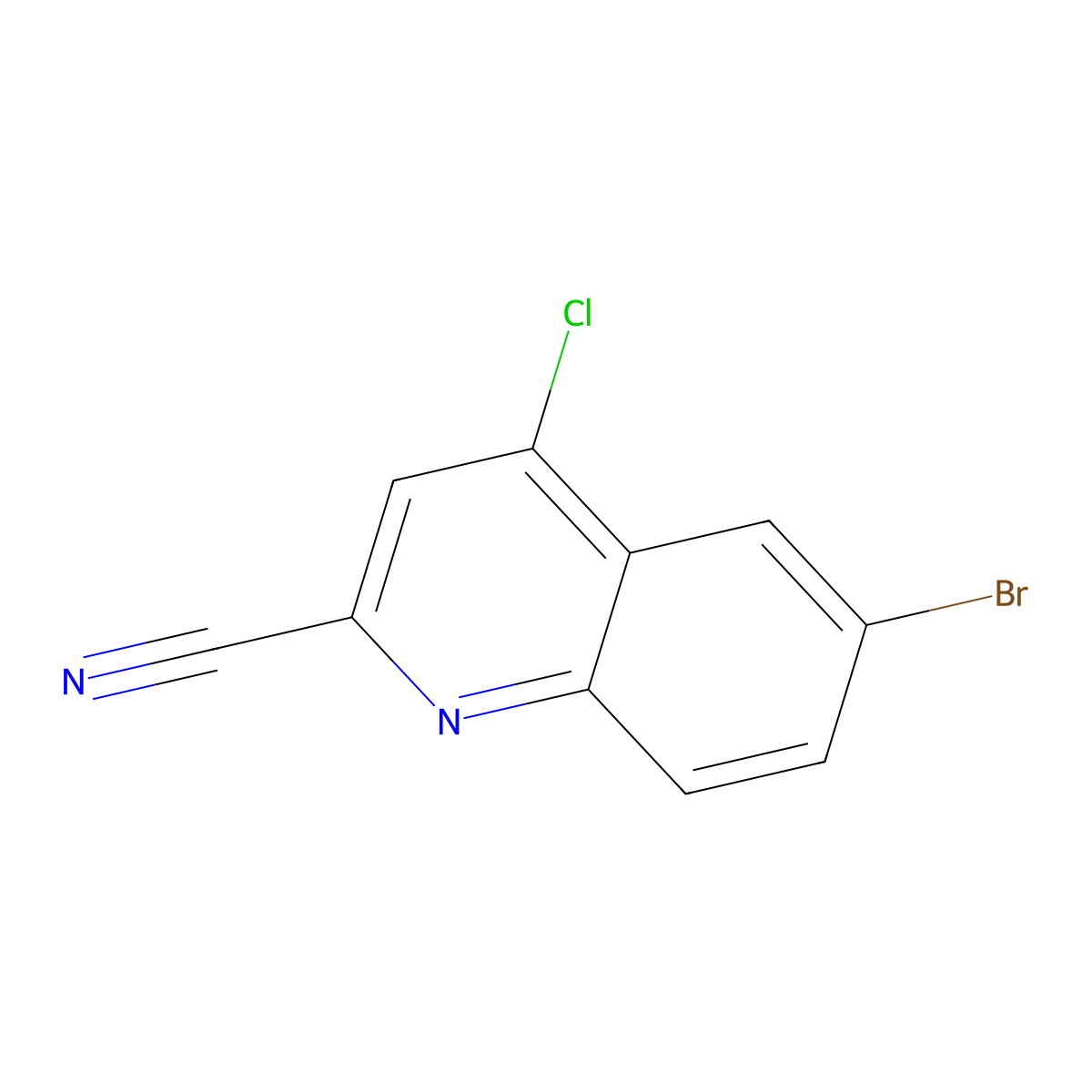 6-Bromo-4-chloroquinoline-2-carbonitrile molecular structure, CAS 1509512-55-3