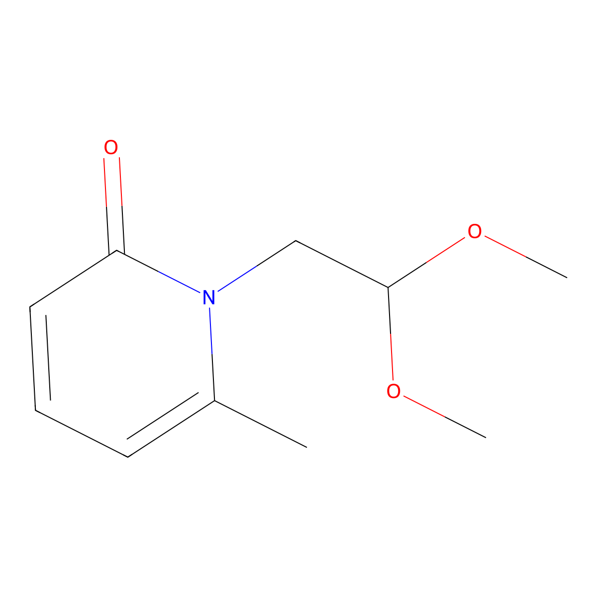 1-(2,2-Dimethoxyethyl)-6-methyl-1,2-dihydropyridin-2-one molecular structure, CAS 1509525-33-0