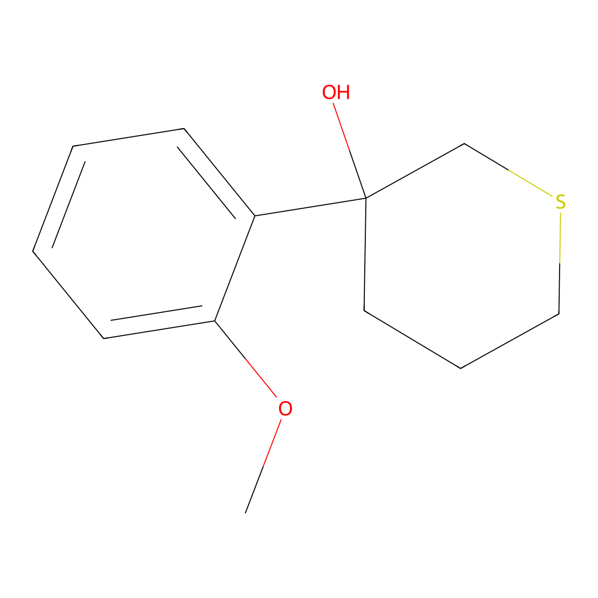 3-(2-Methoxyphenyl)thian-3-ol molecular structure, CAS 1509527-83-6