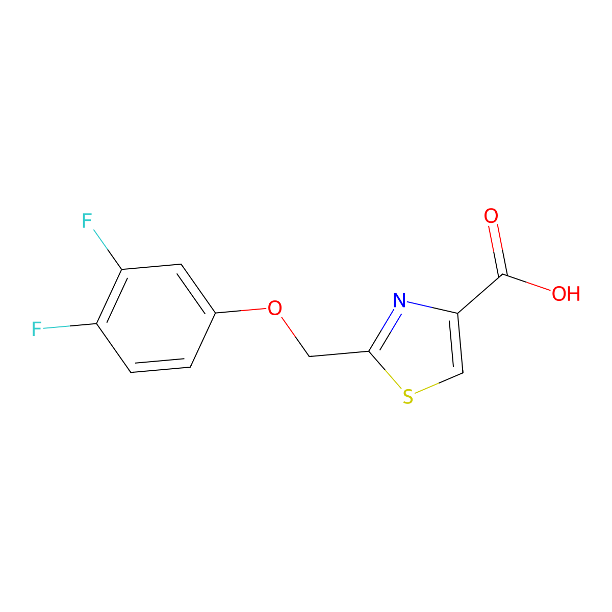 2-[(3,4-Difluorophenoxy)methyl]-1,3-thiazole-4-carboxylic acid molecular structure, CAS 1509530-47-5