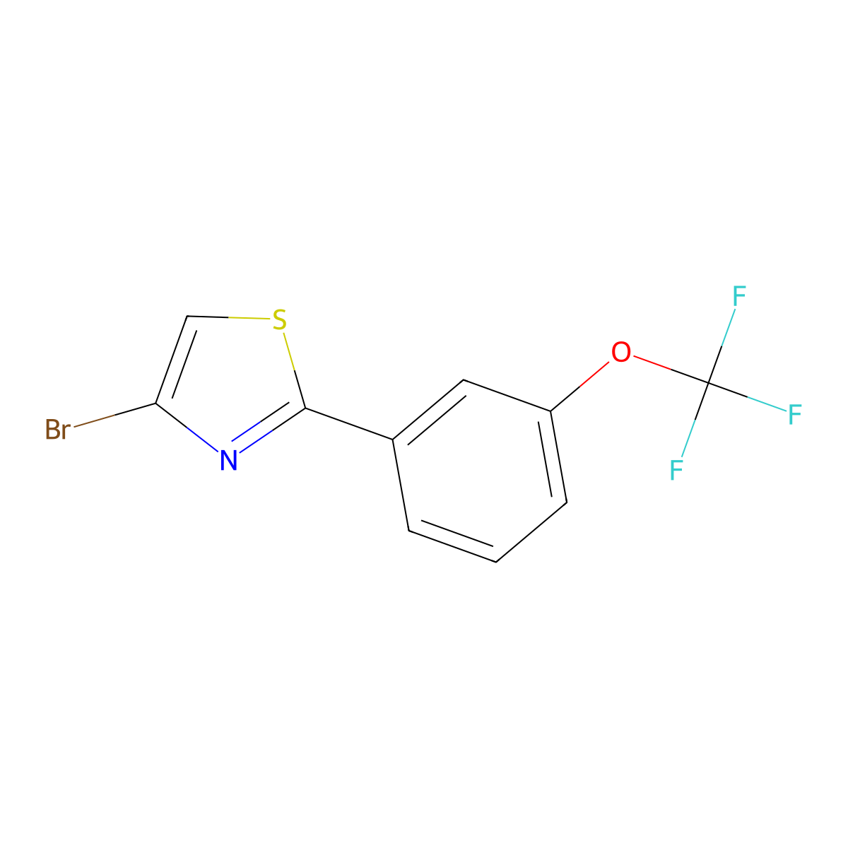 4-Bromo-2-(3-(trifluoromethoxy)phenyl)thiazole molecular structure, CAS 1509537-77-2