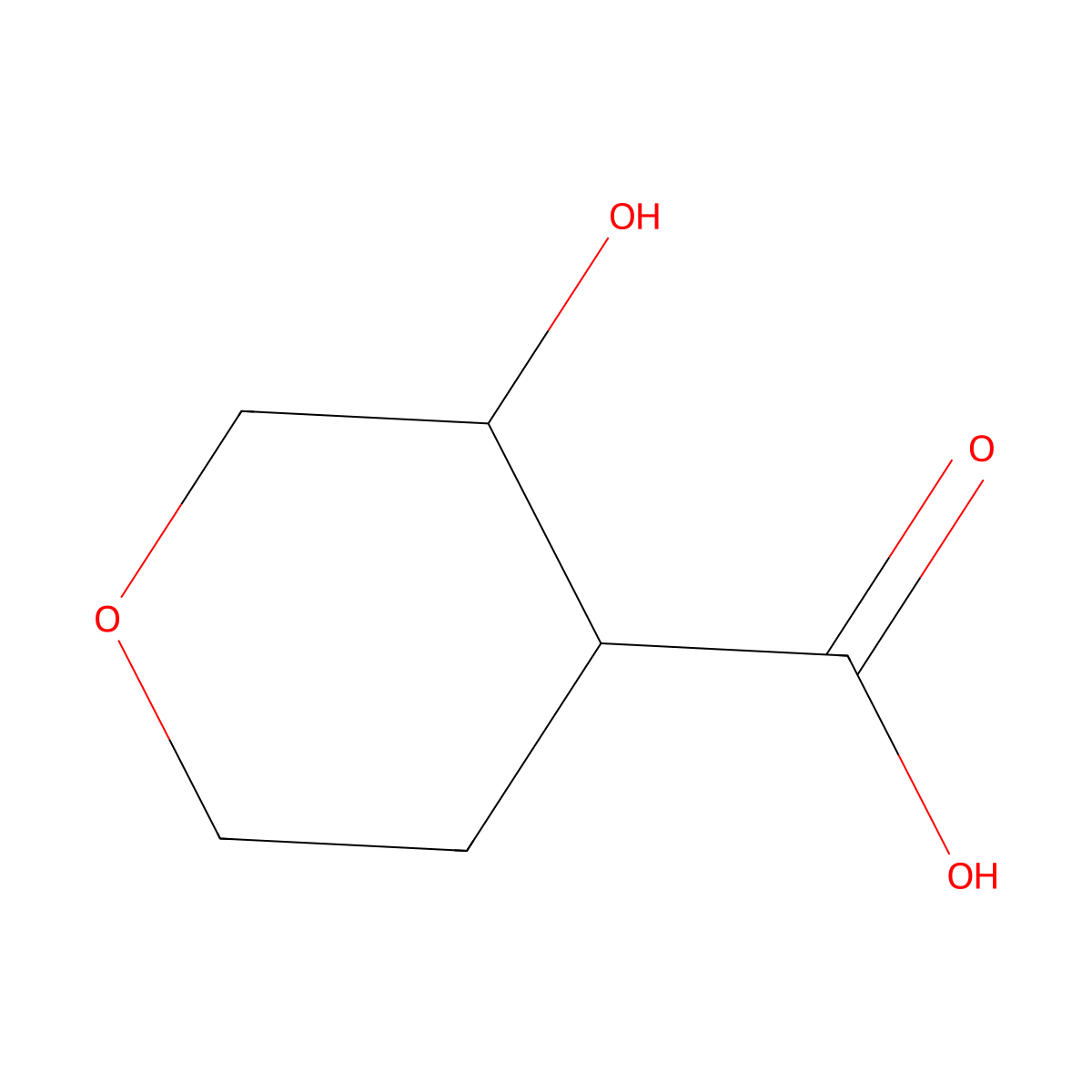 3-Hydroxyoxane-4-carboxylic acid molecular structure, CAS 1509541-19-8