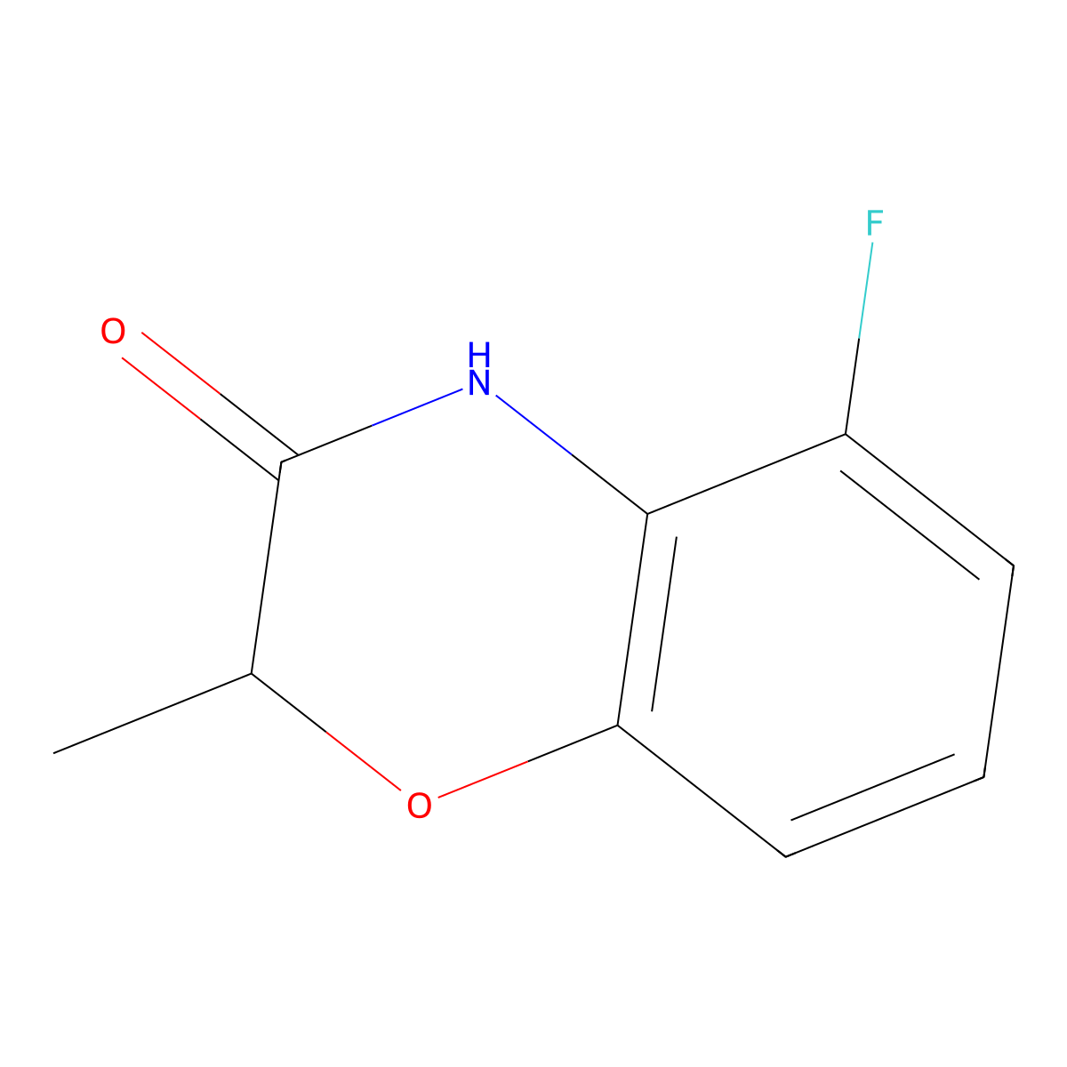 5-Fluoro-2-methyl-3,4-dihydro-2H-1,4-benzoxazin-3-one molecular structure, CAS 1509546-54-6