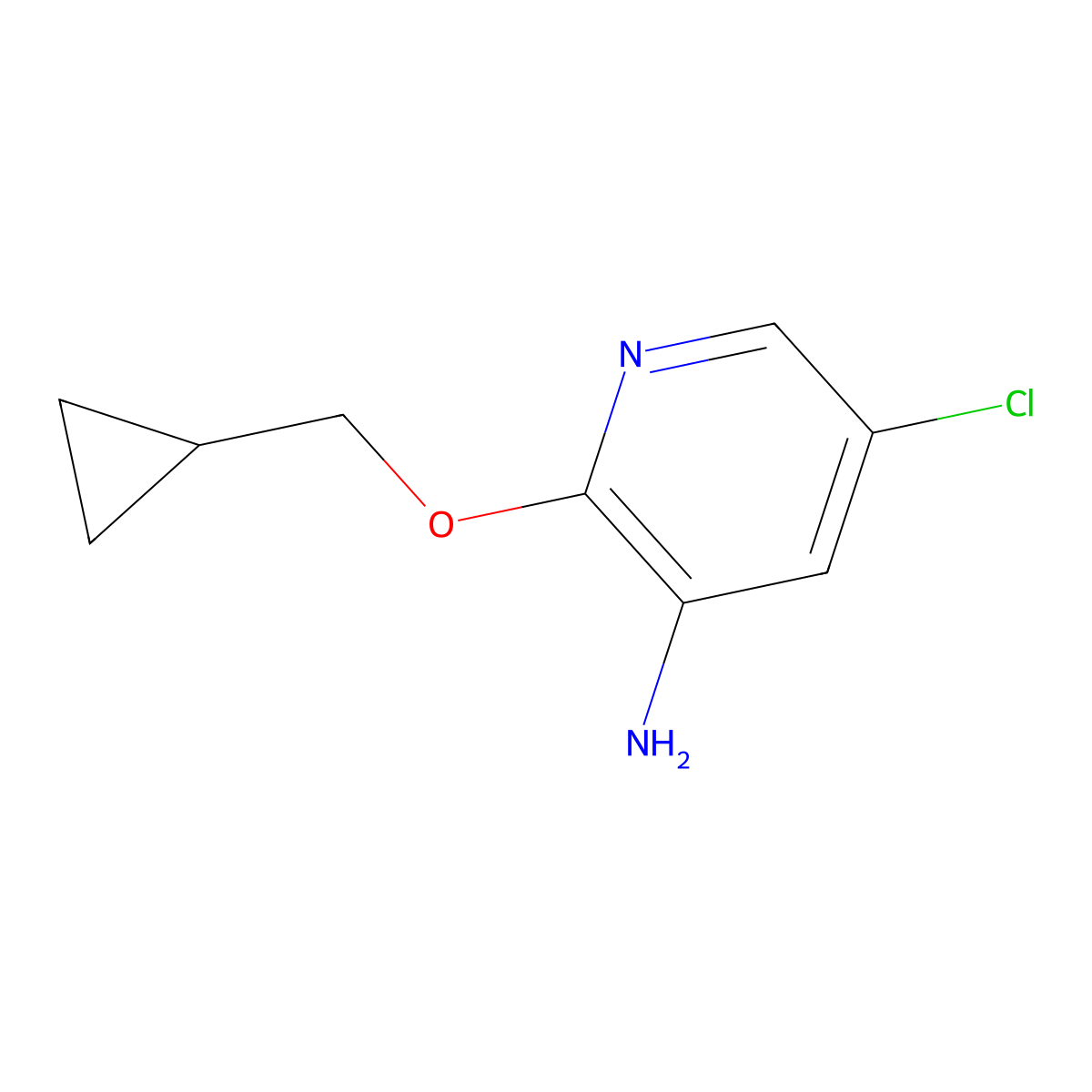 5-Chloro-2-(cyclopropylmethoxy)pyridin-3-amine molecular structure, CAS 1509549-60-3