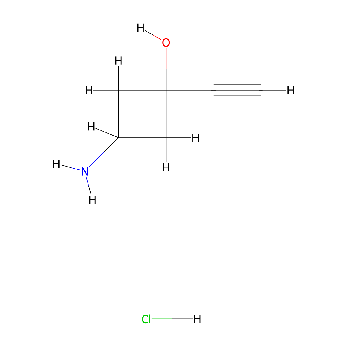 3-Amino-1-ethynylcyclobutan-1-ol hydrochloride molecular structure, CAS 1509550-98-4