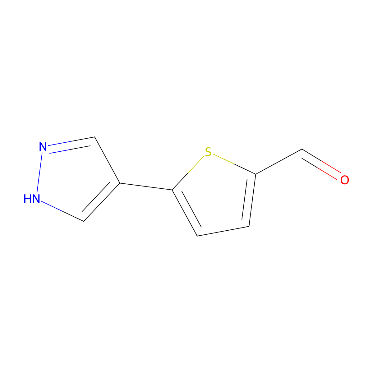 5-(1H-pyrazol-4-yl)thiophene-2-carbaldehyde molecular structure, CAS 1509551-13-6