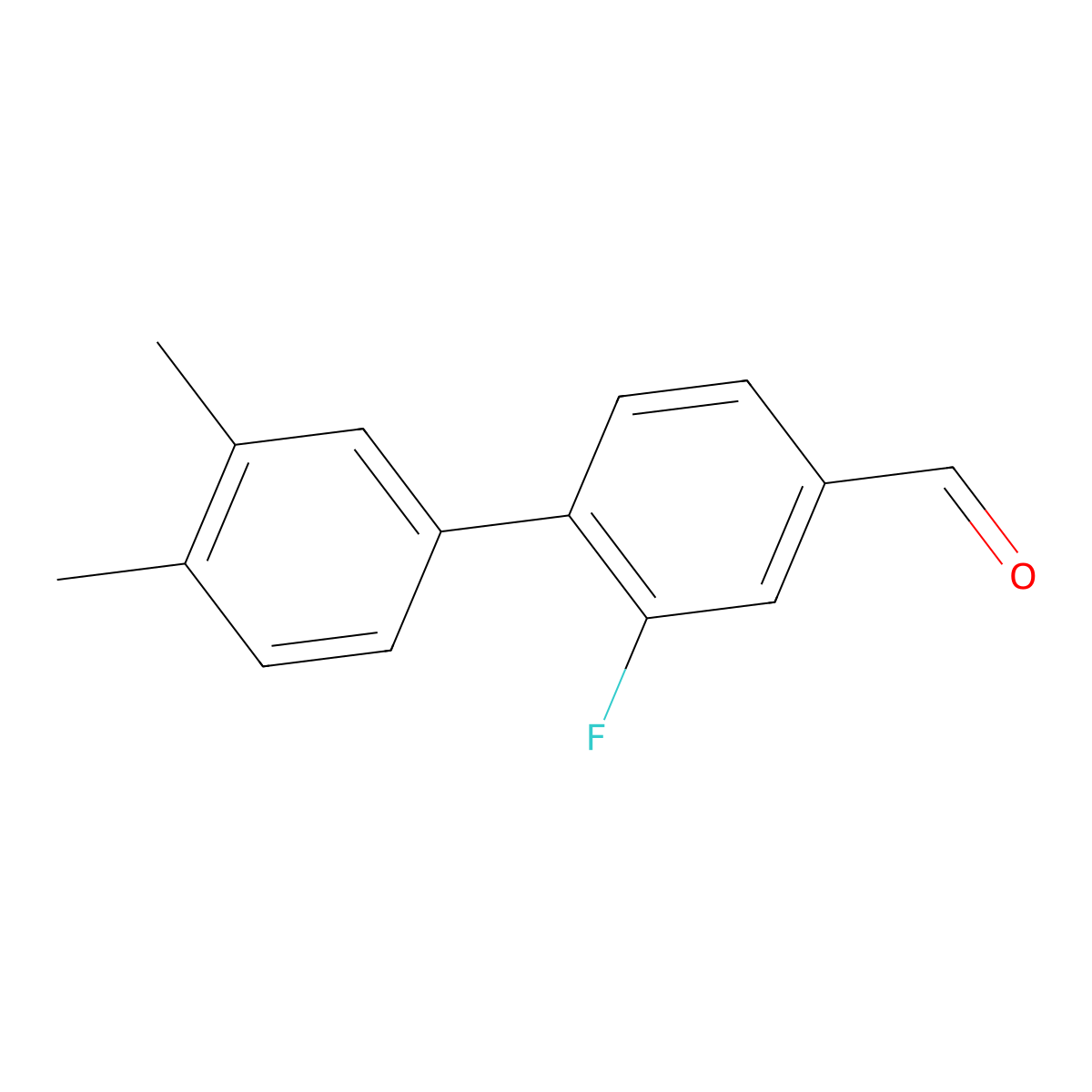 2-Fluoro-3',4'-dimethyl[1,1'-biphenyl]-4-carboxaldehyde molecular structure, CAS 1509561-73-2