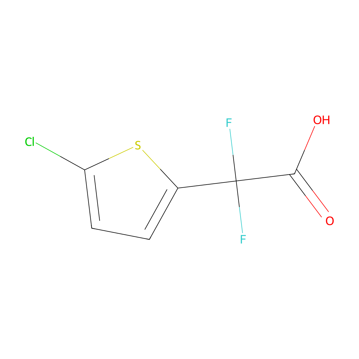 2-(5-Chlorothiophen-2-yl)-2,2-difluoroacetic acid molecular structure, CAS 1509569-01-0
