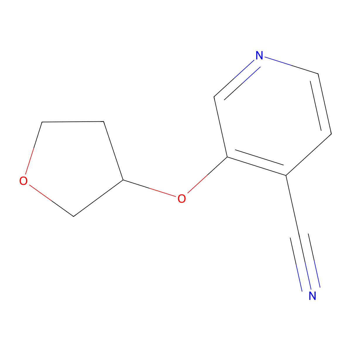 3-((Tetrahydrofuran-3-yl)oxy)isonicotinonitrile molecular structure, CAS 1509582-17-5
