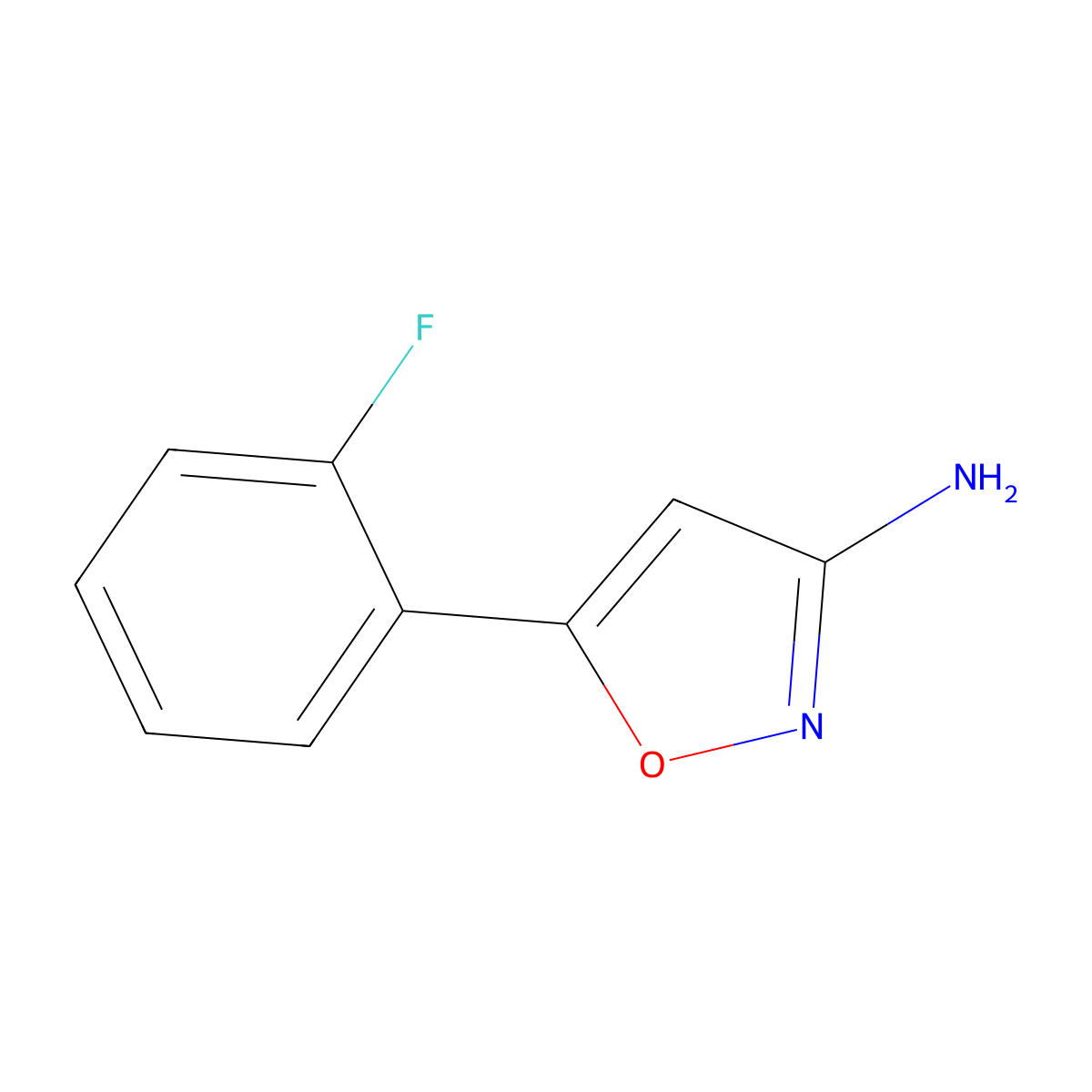 5-(2-Fluorophenyl)-1,2-oxazol-3-amine molecular structure, CAS 1509591-28-9