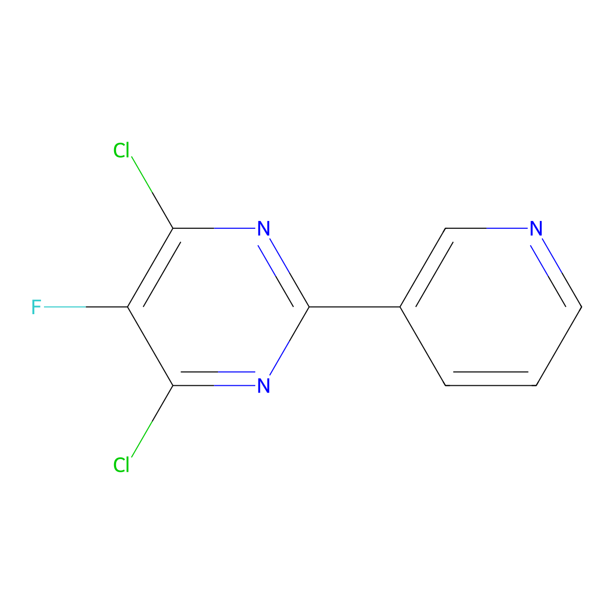 4,6-Dichloro-5-fluoro-2-(3-pyridyl)pyrimidine molecular structure, CAS 1509591-66-5