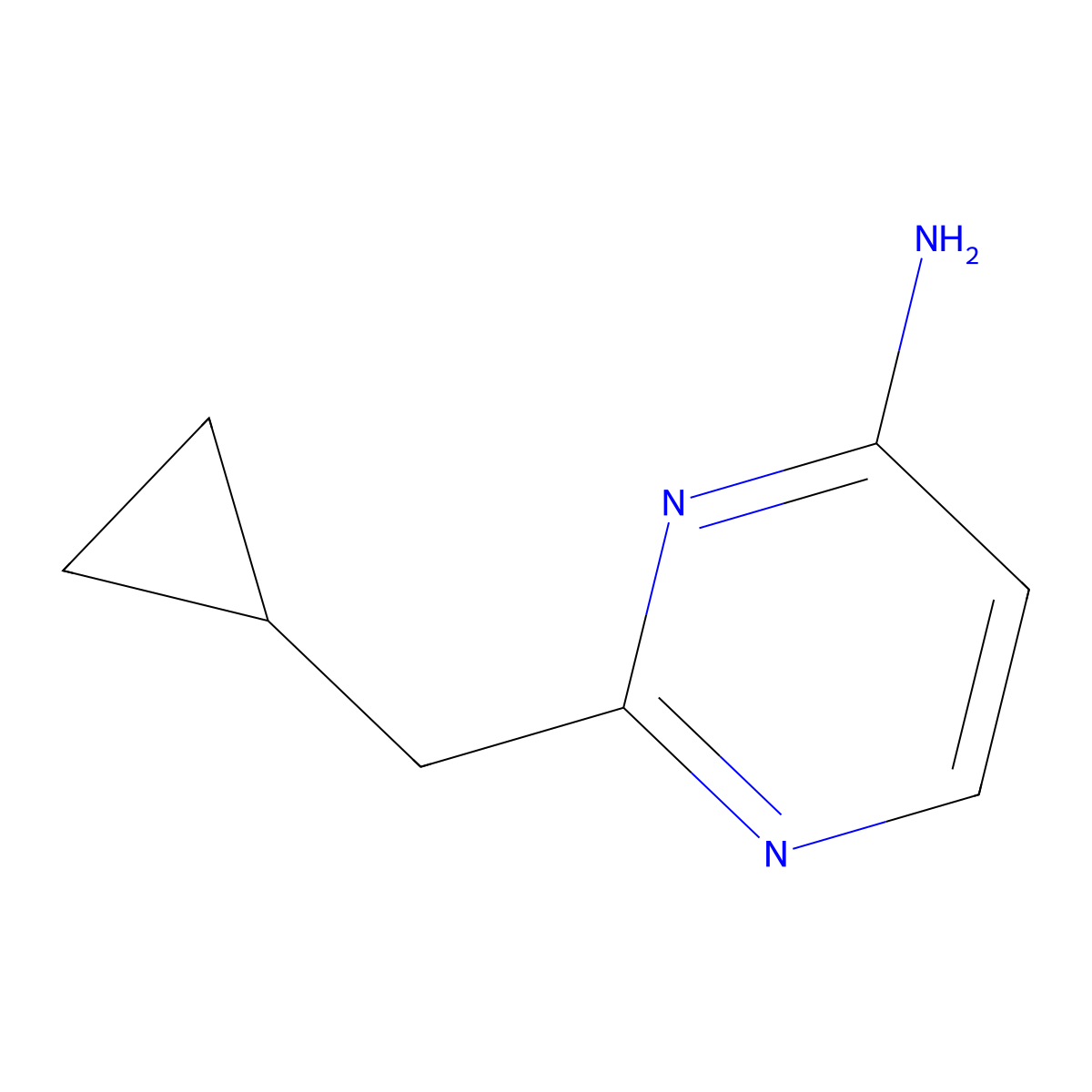 2-(Cyclopropylmethyl)pyrimidin-4-amine molecular structure, CAS 1509615-52-4
