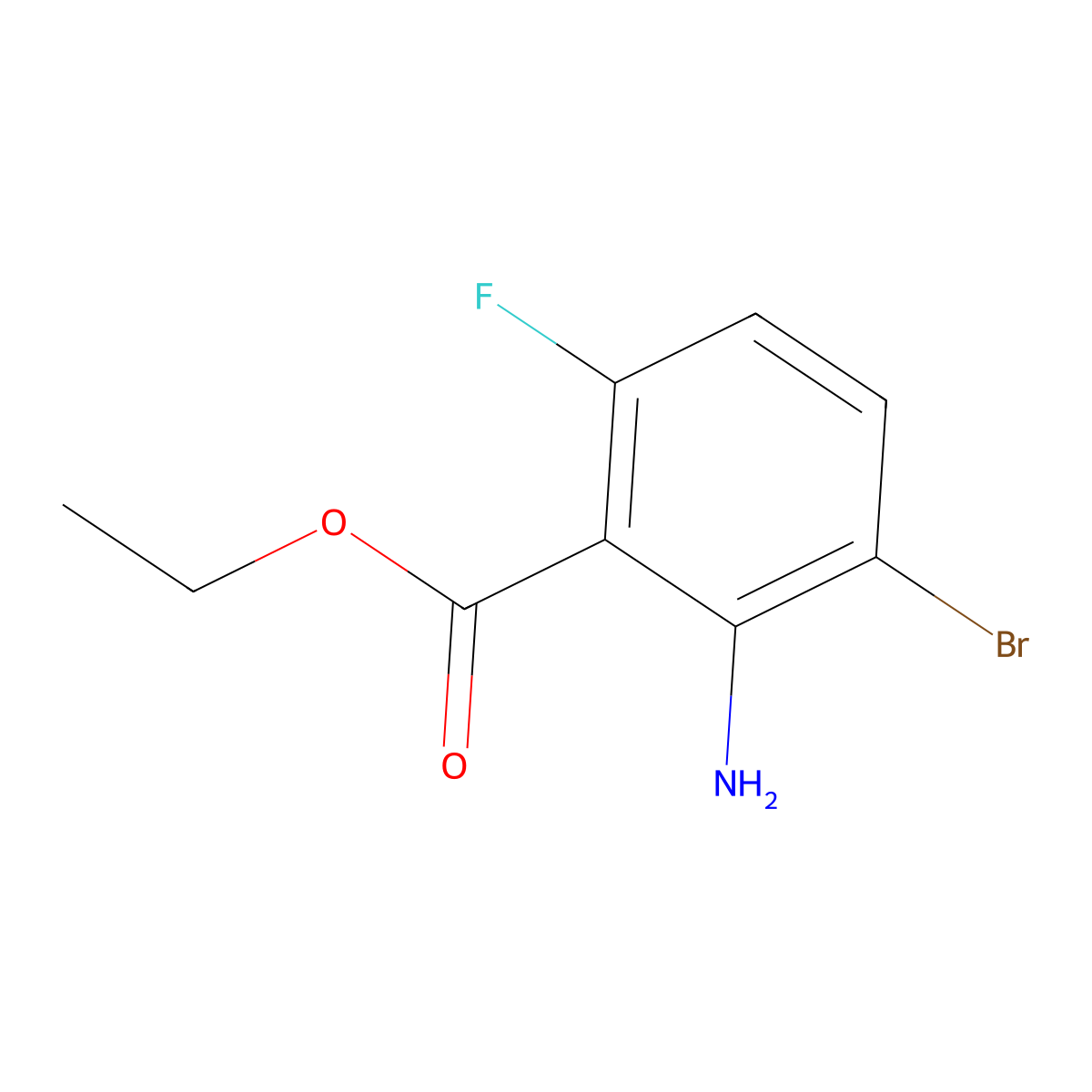 Ethyl 2-amino-3-bromo-6-fluorobenzoate molecular structure, CAS 1509618-99-8