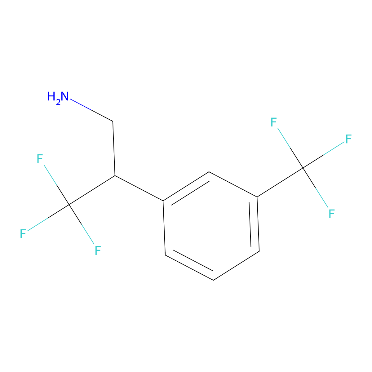 3,3,3-Trifluoro-2-[3-(trifluoromethyl)phenyl]propan-1-amine molecular structure, CAS 1509631-85-9