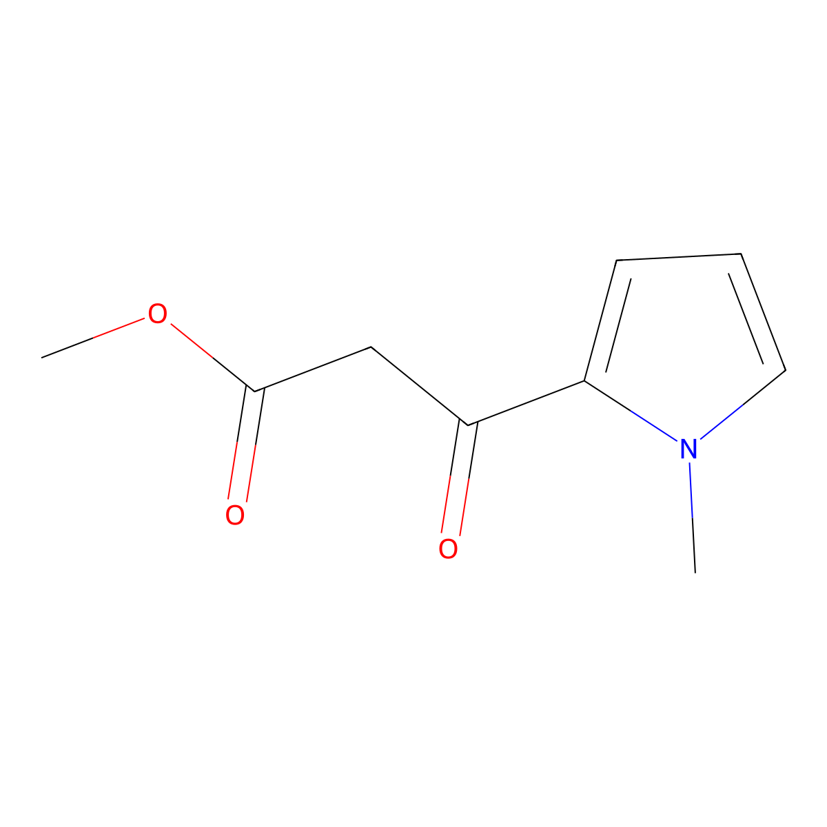 methyl 3-(1-methyl-1H-pyrrol-2-yl)-3-oxopropanoate molecular structure, CAS 1509632-14-7