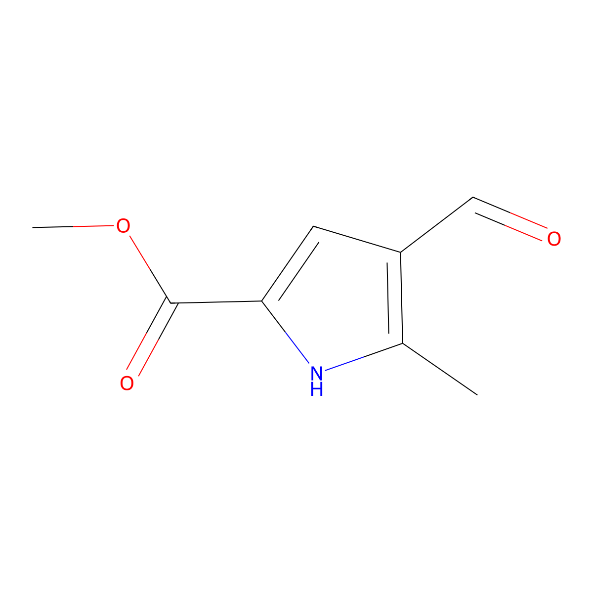 Methyl 4-formyl-5-methyl-1H-pyrrole-2-carboxylate molecular structure, CAS 1509632-53-4