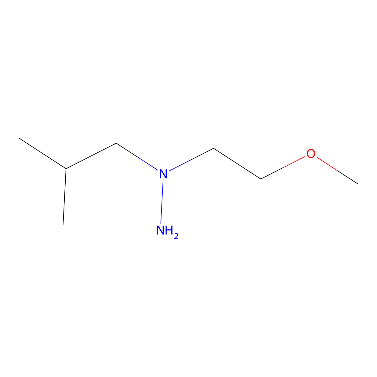 1-(2-Methoxyethyl)-1-(2-methylpropyl)hydrazine molecular structure, CAS 1509669-88-8