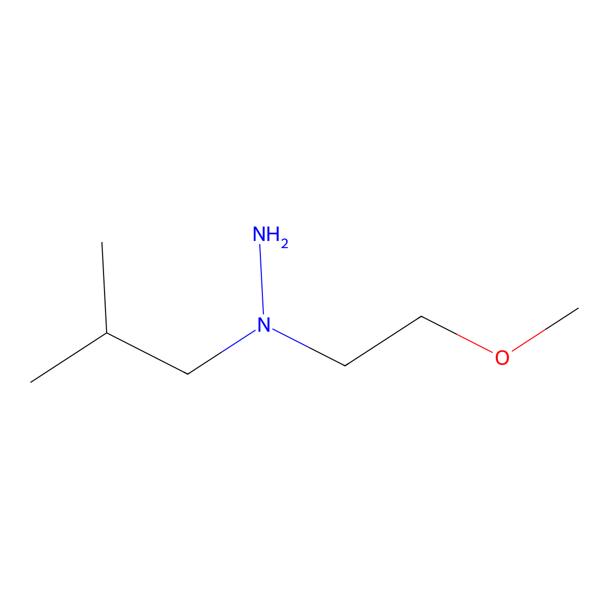 1-(2-Methoxyethyl)-1-(2-methylpropyl)hydrazine molecular structure, CAS 1509669-88-8