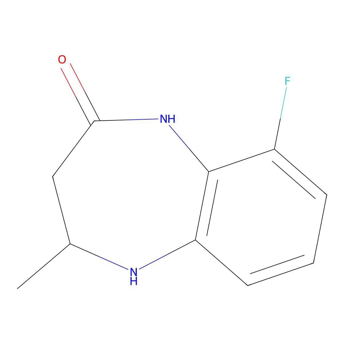 9-fluoro-4-methyl-2,3,4,5-tetrahydro-1H-1,5-benzodiazepin-2-one molecular structure, CAS 1509694-32-9