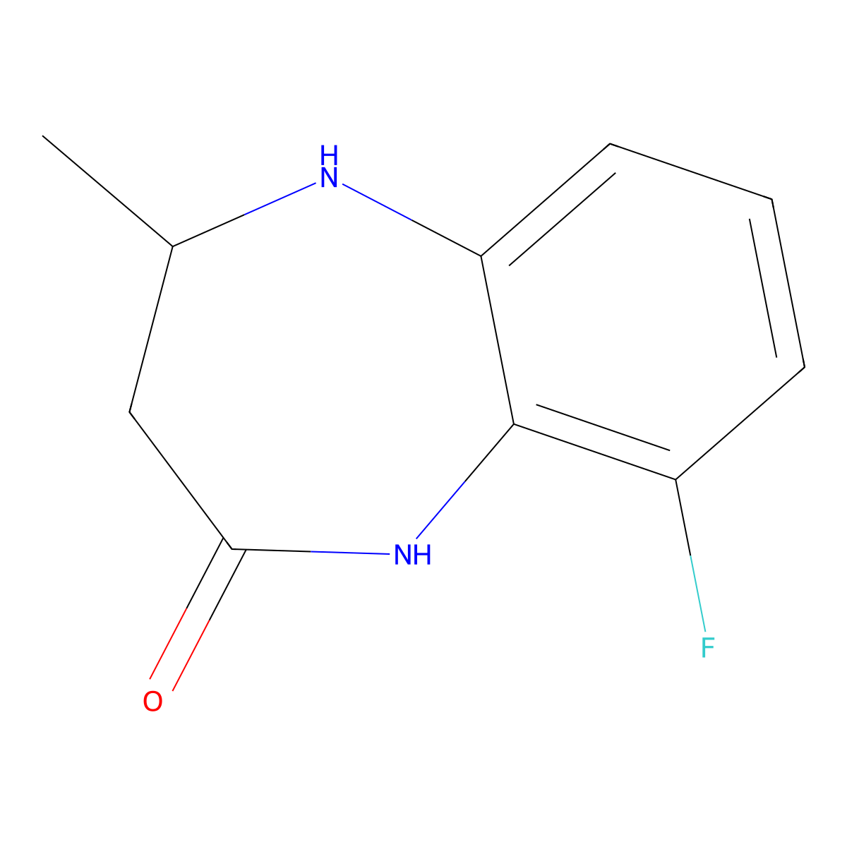 9-fluoro-4-methyl-2,3,4,5-tetrahydro-1H-1,5-benzodiazepin-2-one molecular structure, CAS 1509694-32-9
