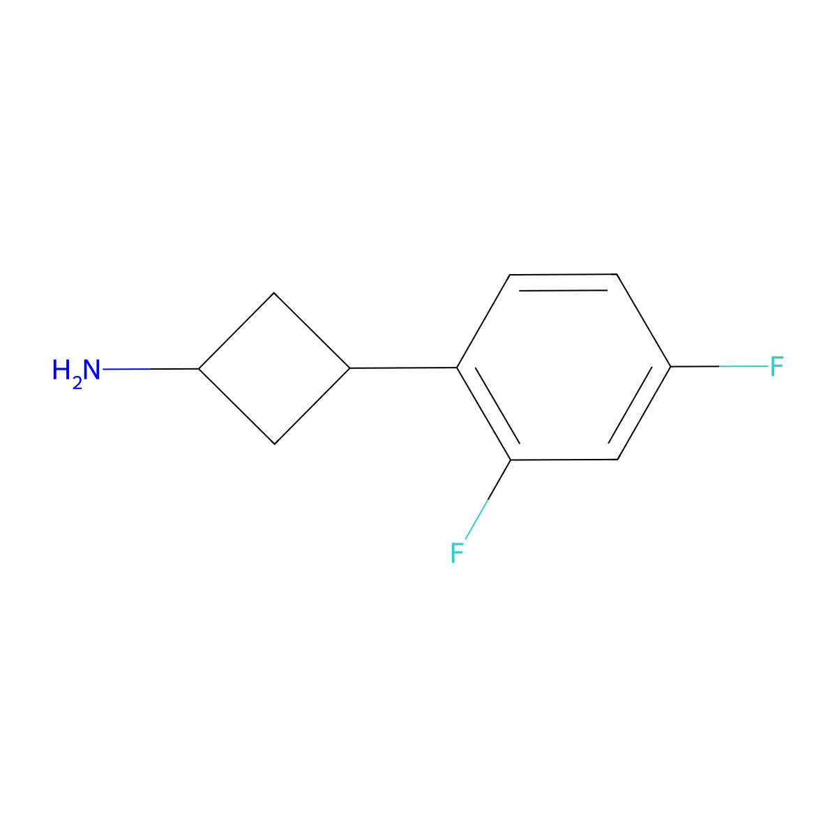 3-(2,4-Difluorophenyl)cyclobutan-1-amine molecular structure, CAS 1509694-75-0