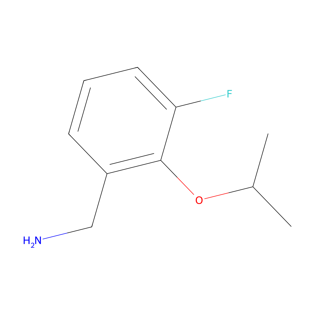1-[3-Fluoro-2-(propan-2-yloxy)phenyl]methanamine molecular structure, CAS 1509700-47-3