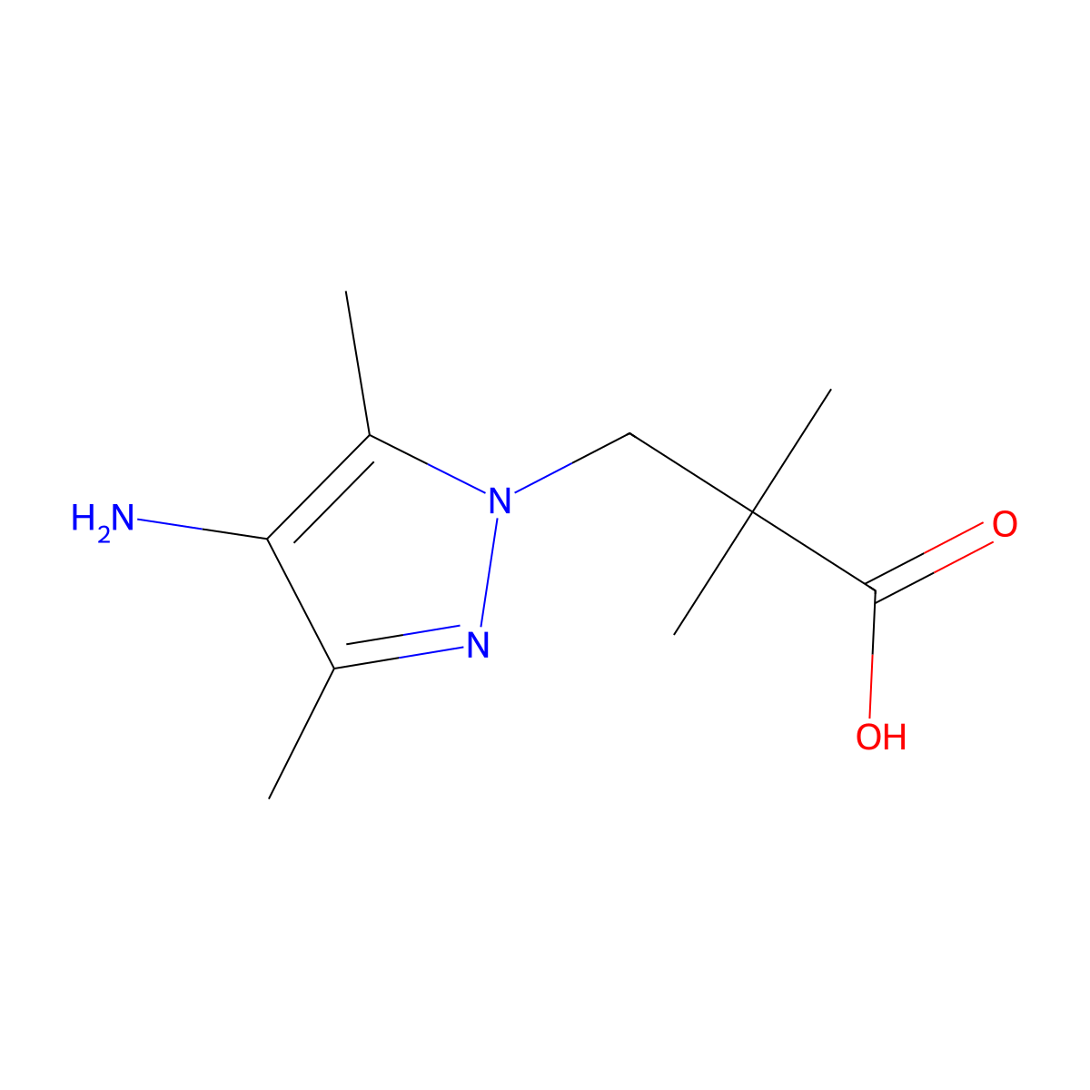 3-(4-Amino-3,5-dimethyl-1h-pyrazol-1-yl)-2,2-dimethylpropanoic acid molecular structure, CAS 1509710-66-0