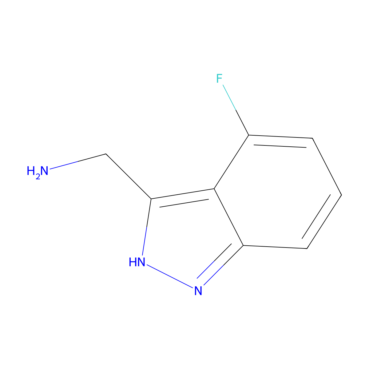 (4-fluoro-1H-indazol-3-yl)methanamine molecular structure, CAS 1509716-27-1
