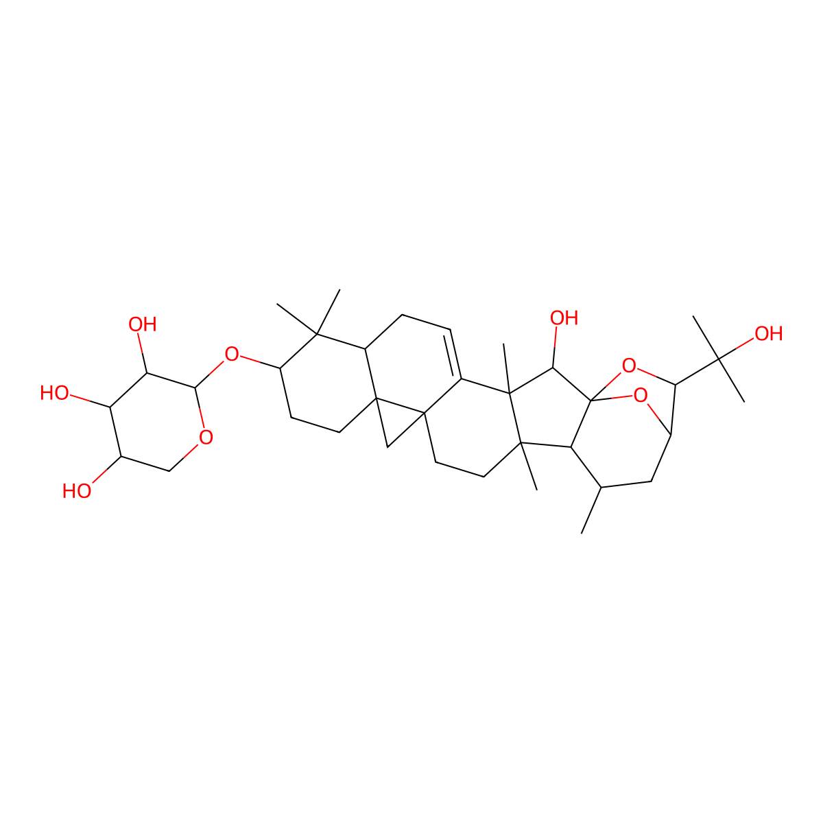 24-epi-7,8-Didehydrocimigenol 3-xyloside molecular structure, CAS 150972-77-3