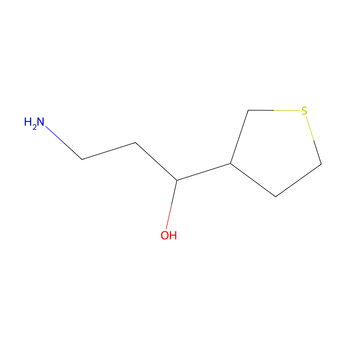 3-Amino-1-(thiolan-3-yl)propan-1-ol molecular structure, CAS 1509730-61-3