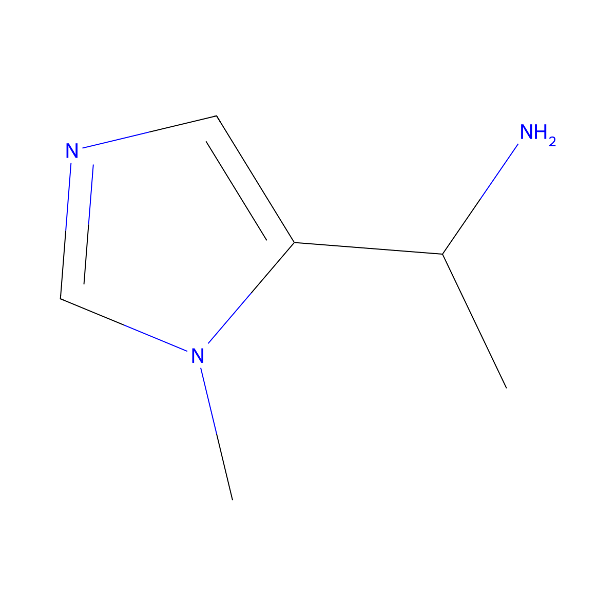1-(1-methyl-1H-imidazol-5-yl)ethan-1-amine molecular structure, CAS 1509765-41-6