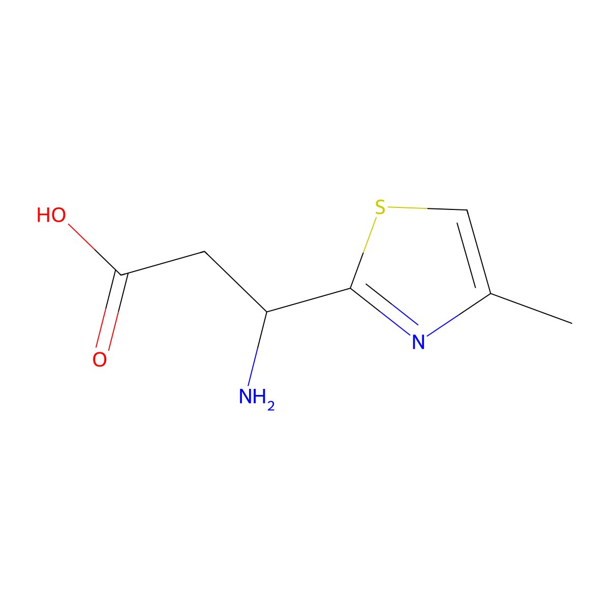 3-Amino-3-(4-methyl-1,3-thiazol-2-yl)propanoic acid molecular structure, CAS 1509767-55-8