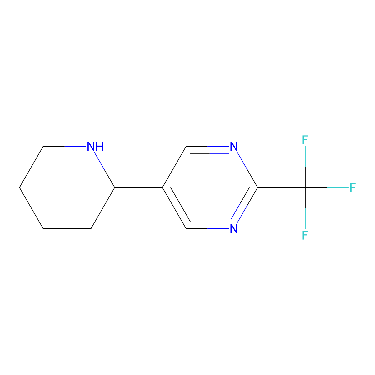 5-(Piperidin-2-yl)-2-(trifluoromethyl)pyrimidine molecular structure, CAS 1509767-66-1