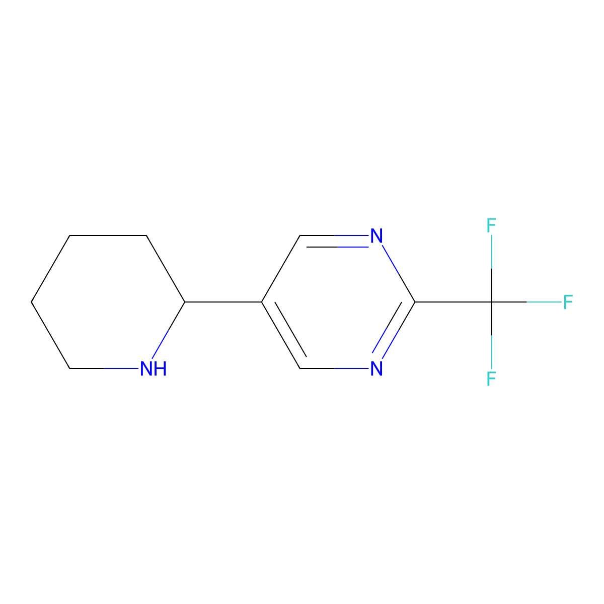 5-(Piperidin-2-yl)-2-(trifluoromethyl)pyrimidine molecular structure, CAS 1509767-66-1